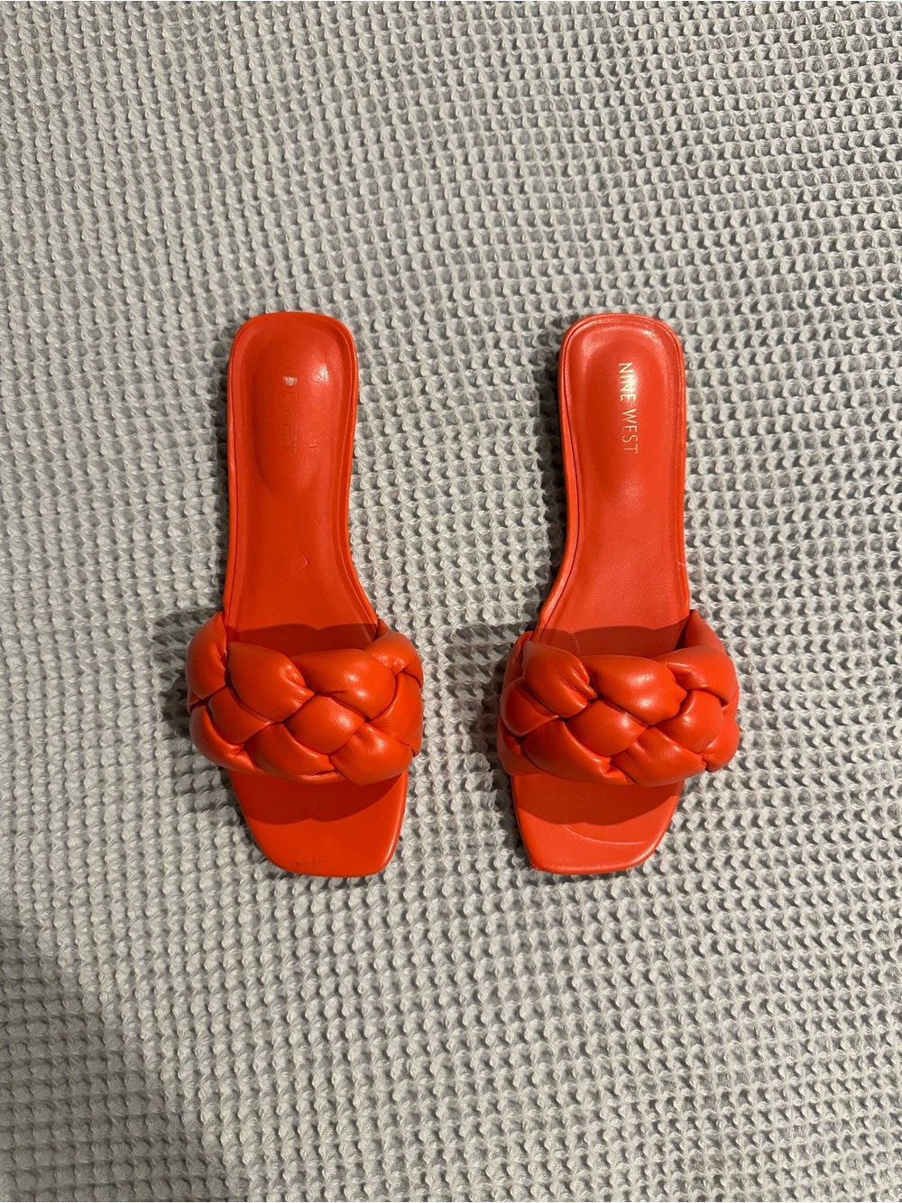 Nine West Orange Braided Slide Mules